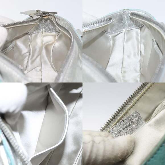 CELINE Hand Bag Suede Light Blue Silver - Picture 12 of 12